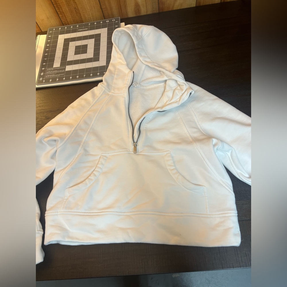 White cropped hoodie